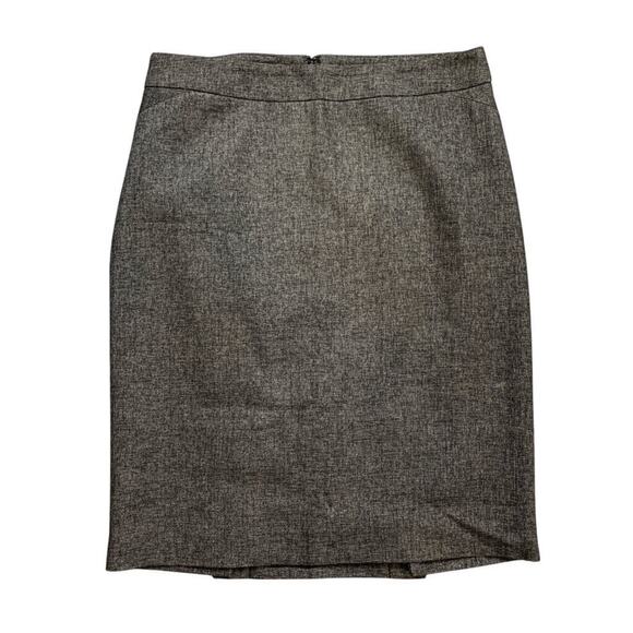 Ann Taylor Skirt Women 6 Gray Lined Pencil Wool Blend Button Pleat Back Zip - Picture 1 of 12